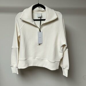 Varley Milano half zip sweat ivory